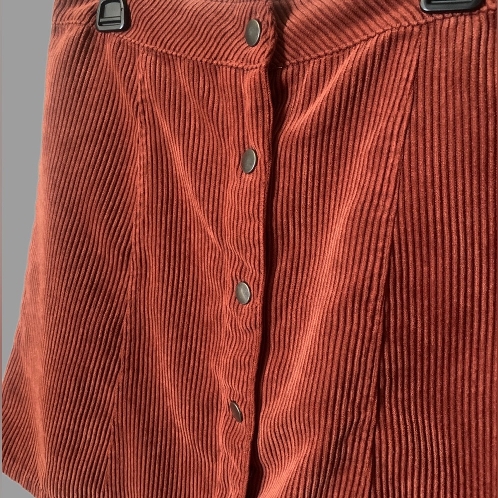 Becool Burnt Orange Corduroy Skirt - Picture 2 of 5